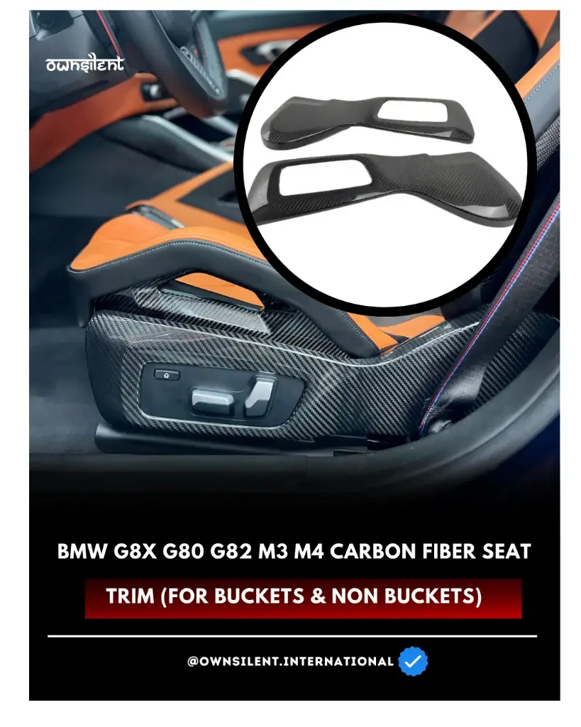 BMW G8X G80 G82 M3 M4 Carbon Fiber Seat Trim (For Buckets & Non Buckets)